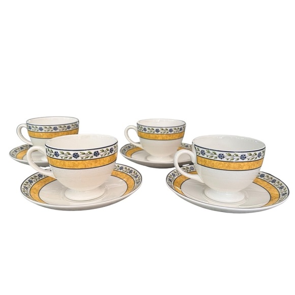 Wedgewood Mistral Footed Tea Cup with Saucer Set of 4 - Picture 1 of 14